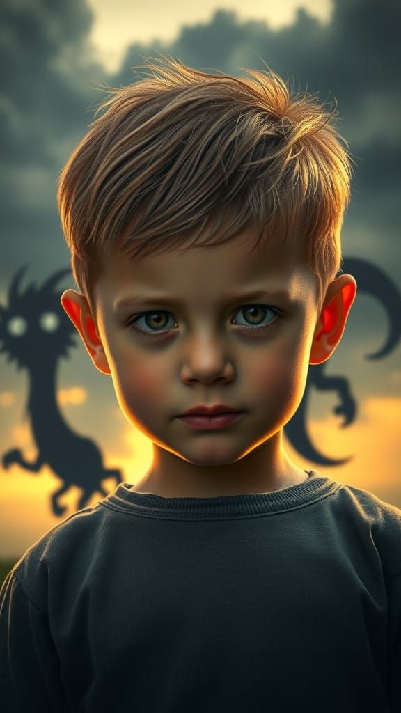 A Brave Child Steps Forward with Courage in Their Eyes