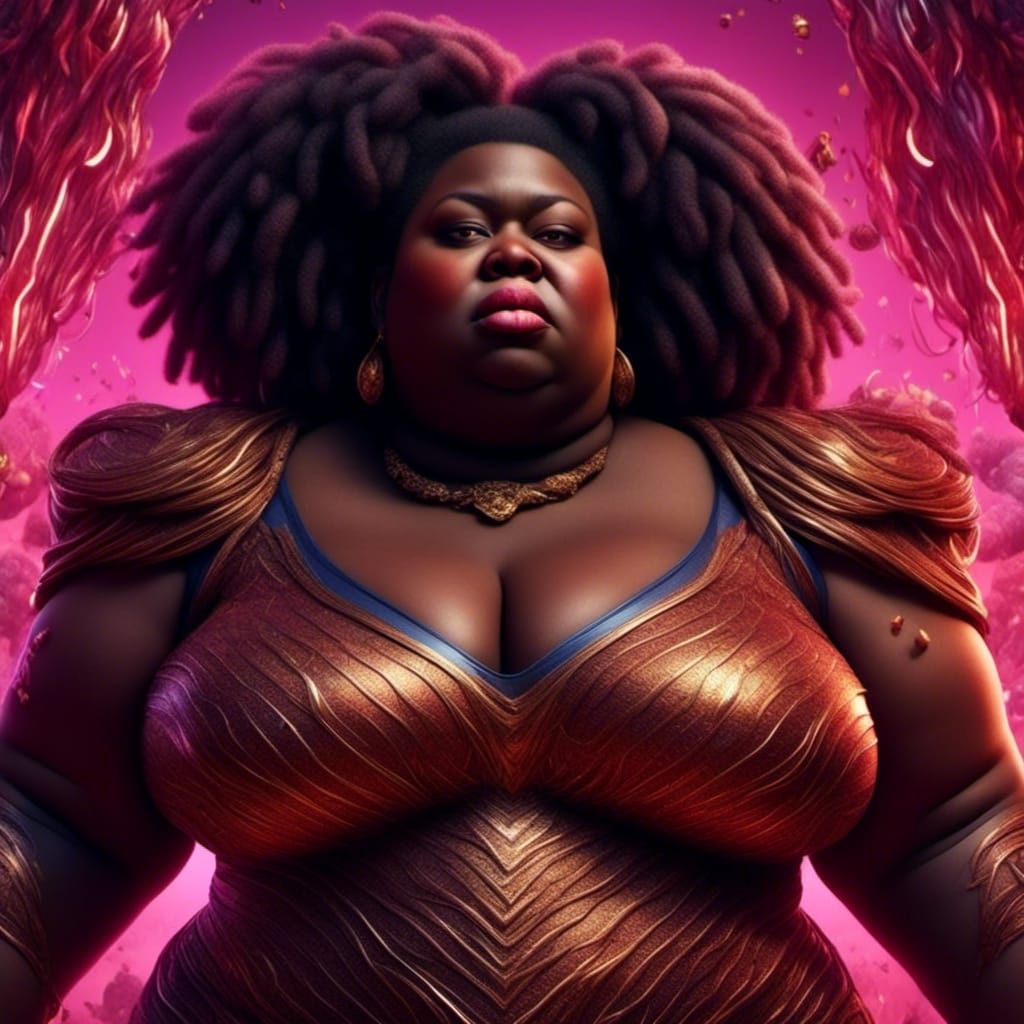 Plus-Size Black Girl Superhero Movie Poster