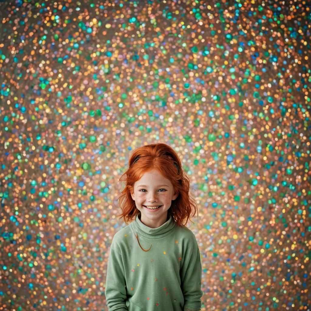 Smiling Red-Haired Girl Portrait in Vibrant Color