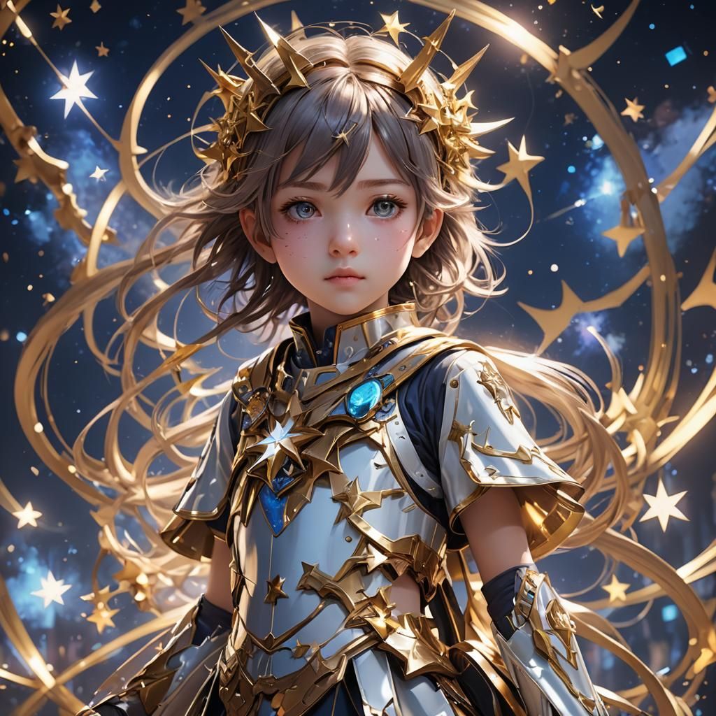 Anime Star Child in Detailed 3D Rendering