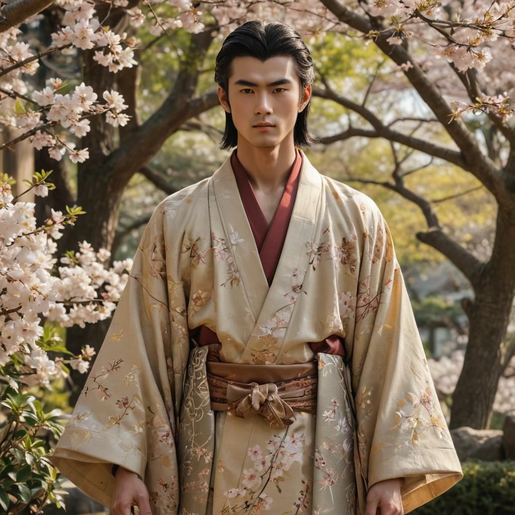 Inuyasha Mannequin in Japanese Garden: Fantasy Art