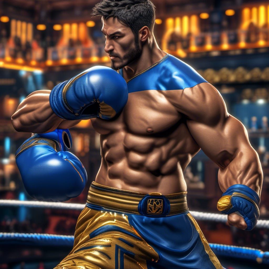 Mortal Kombat Boxer in Gustav Klimt Hyperrealism