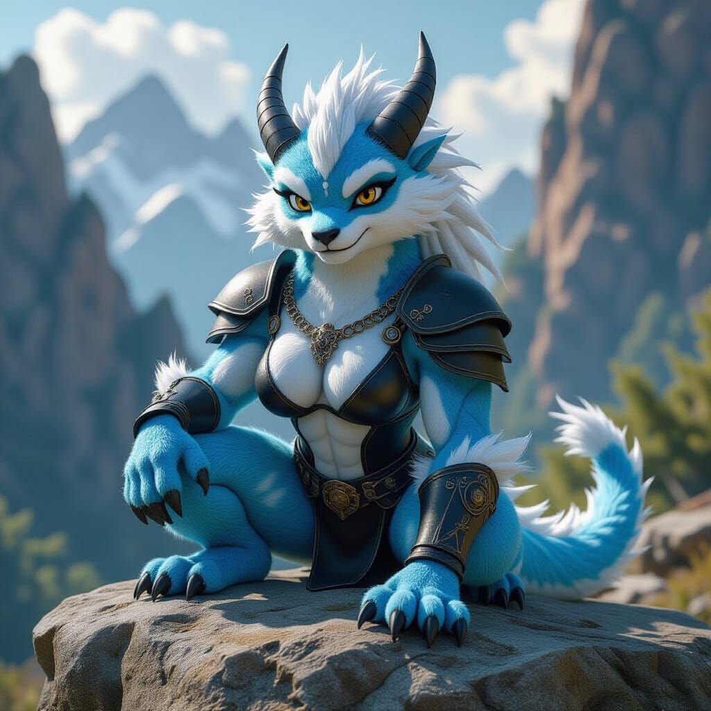 Muscular Furry Dragon Creature in Detailed 3D Rendering