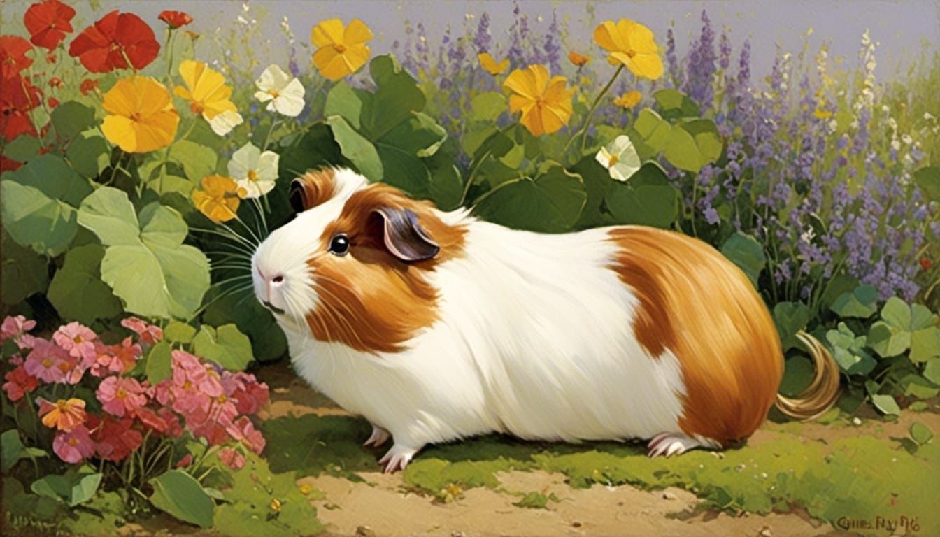 guinea pig in a garden