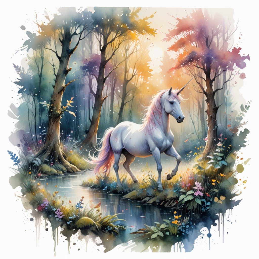 Enchanted Woodland Unicorn: A Dreamlike Tapestry of Magic