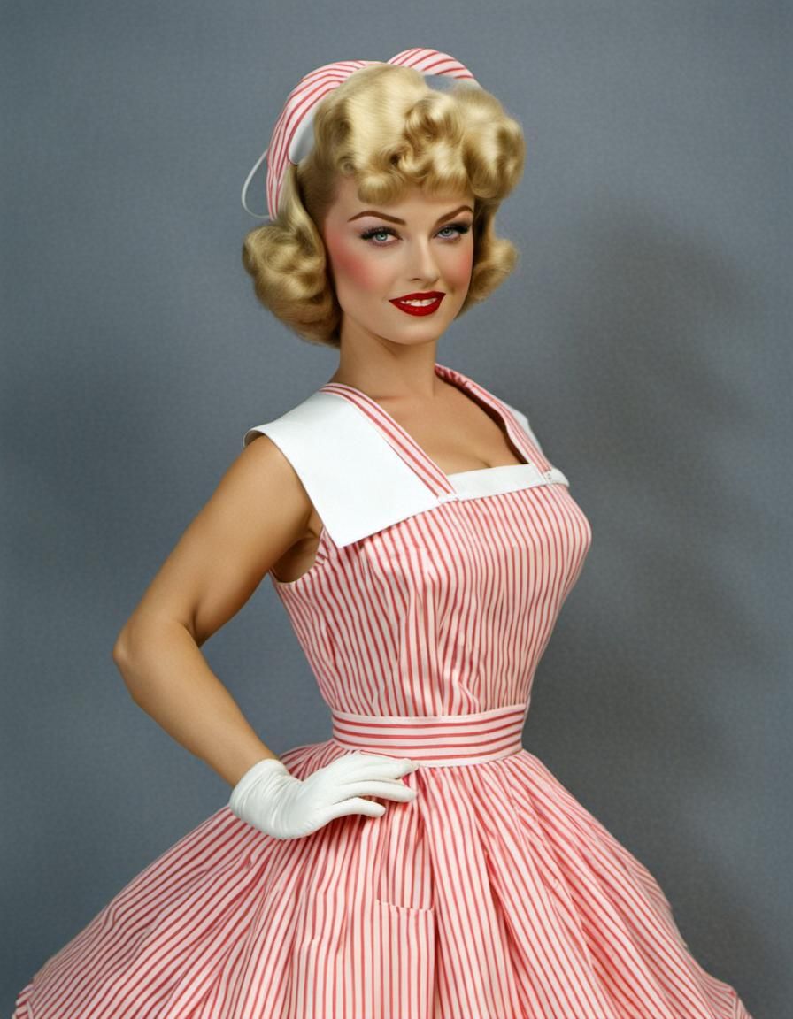 1950s Blonde Candy Striper Portrait