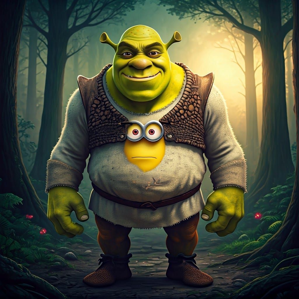 Shrek Minion Fusion in Mystical Forest