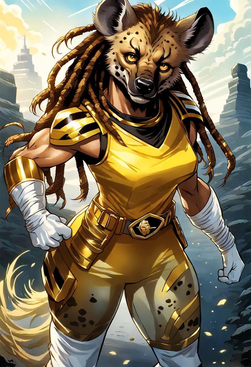 Anthro Hyena Power Ranger Comic Book Art