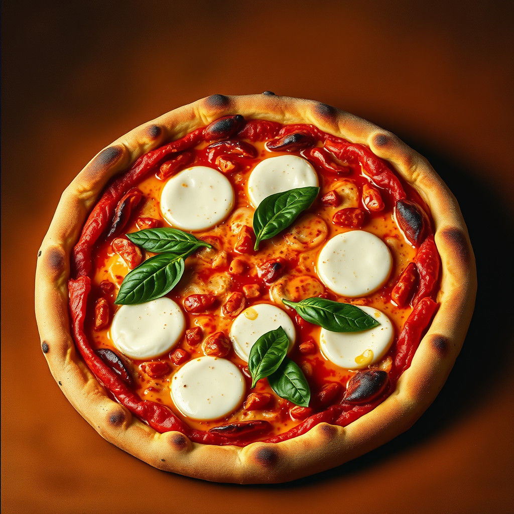 Margherita Pizza in the Style of Caravaggio