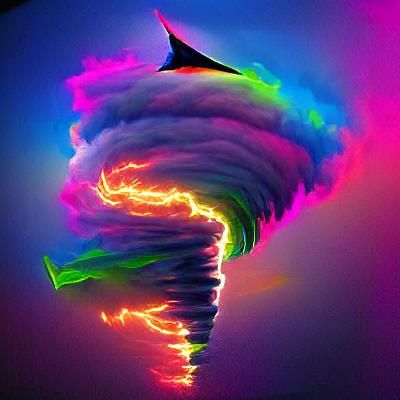 Neon Tornado: A Colorful Storm Unleashed