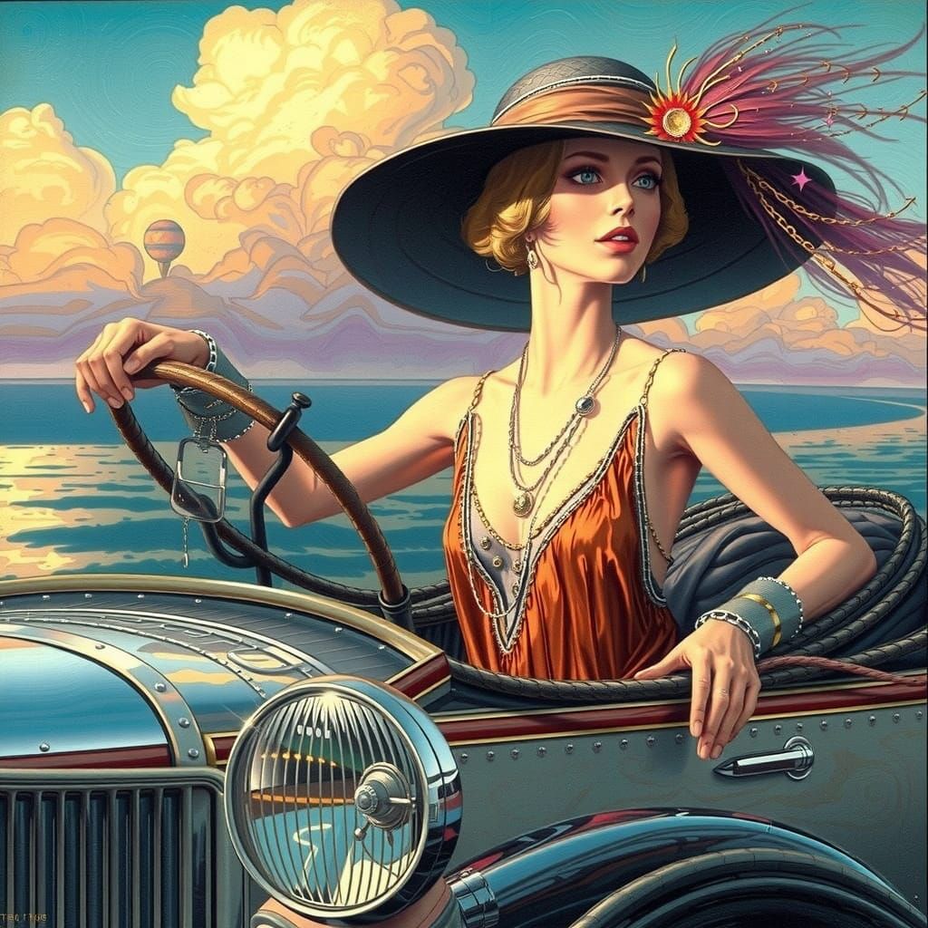 Futuristic Landscape in Neon Lights