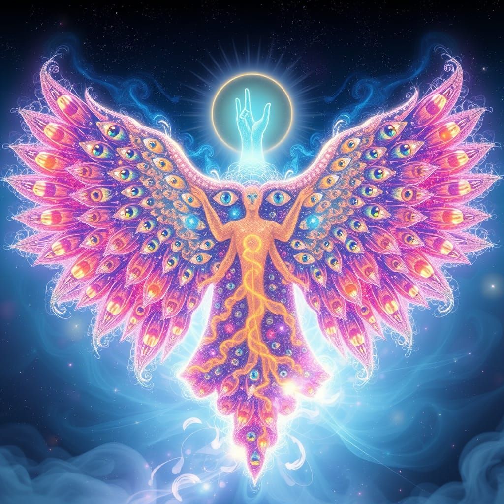 Ethereal Angel of Divine Will in Vibrant 999 Hz Energy