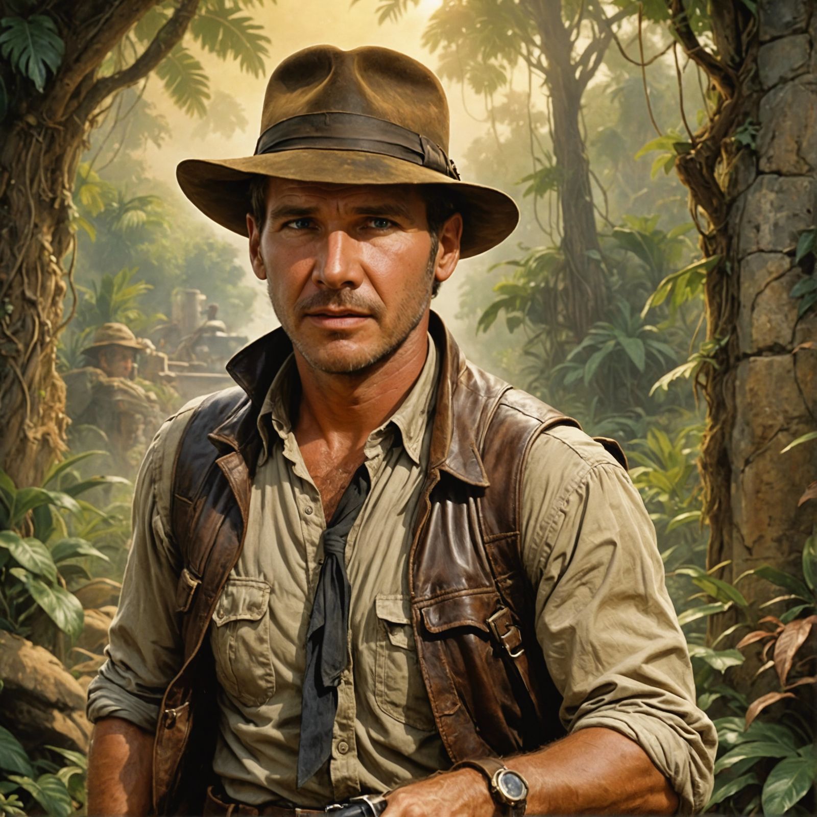 Indiana Jones as Thomas Kinkade Painting