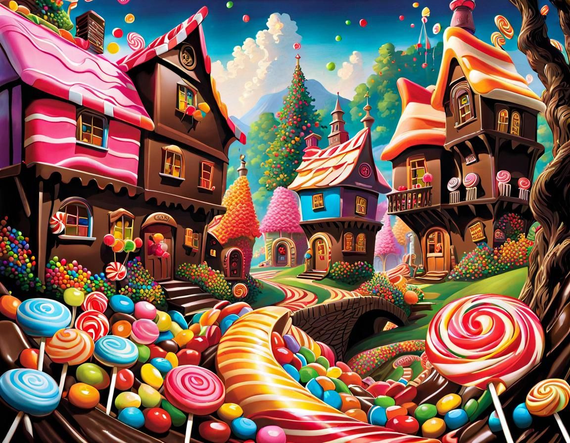 Candy Village in Candyland Art Style