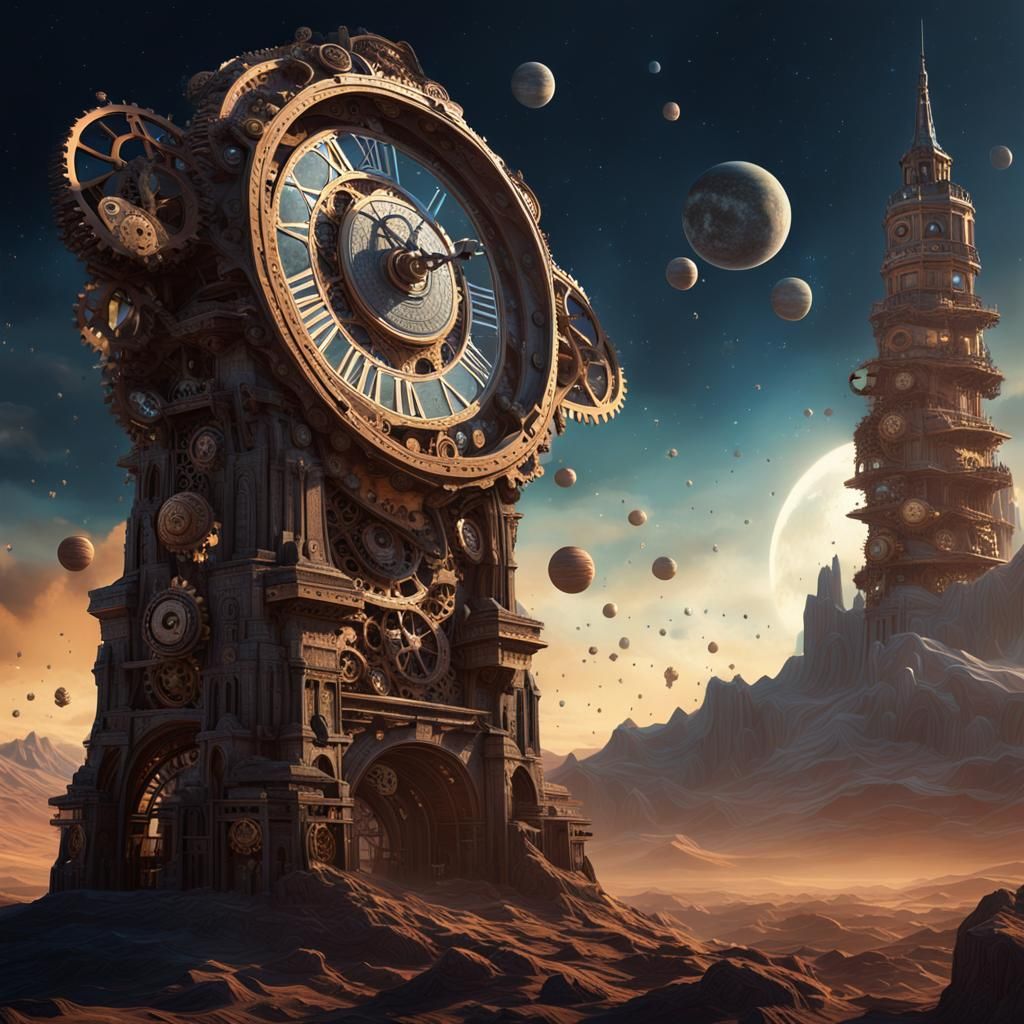 Planetary Clock Tower in Deep Color