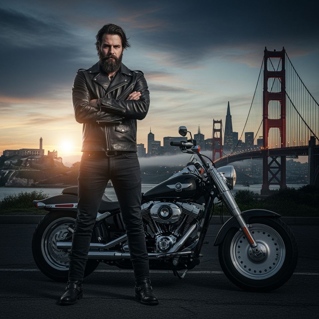 Confident Man in Black Poses in San Francisco