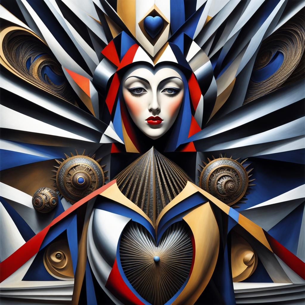 Surreal Heart in Dark, Detailed Style