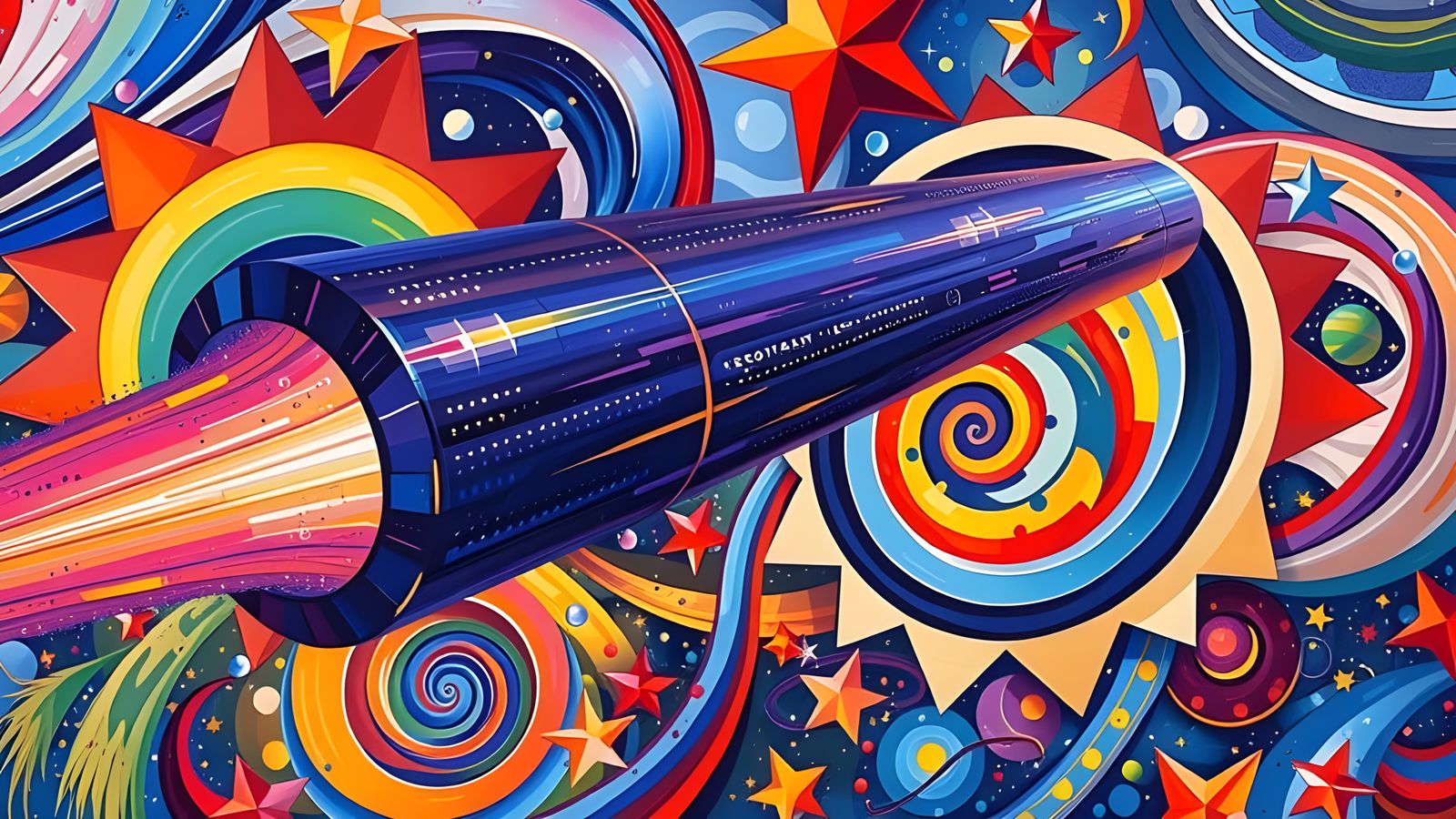 High-Velocity Cylinder in Abstract Expressionist Cosmos