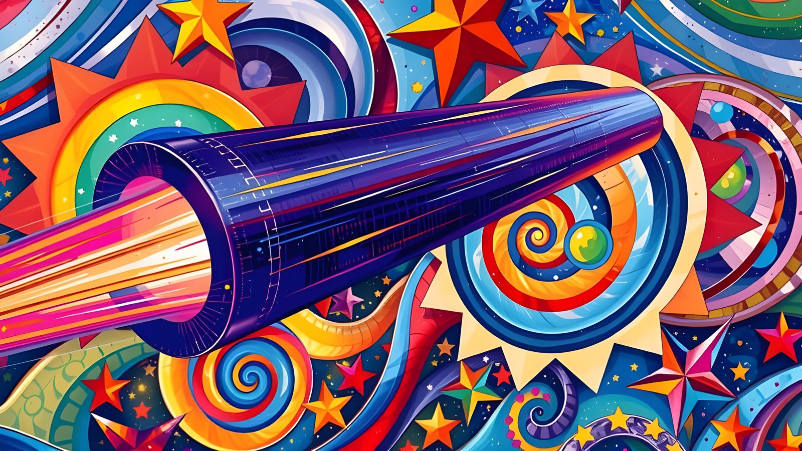 High-Velocity Cylinder in Abstract Expressionist Cosmos