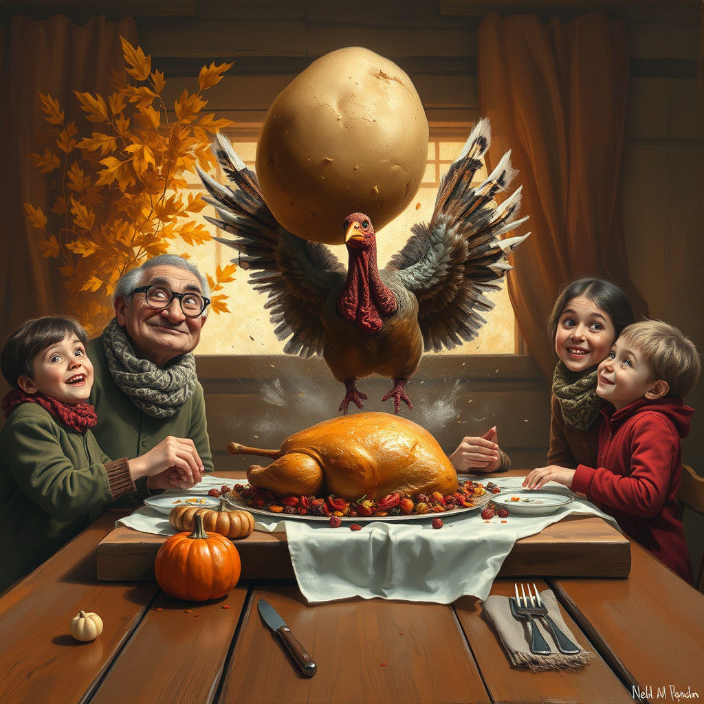 Thanksgiving Turkey Escape: A Whimsical Family Dinner