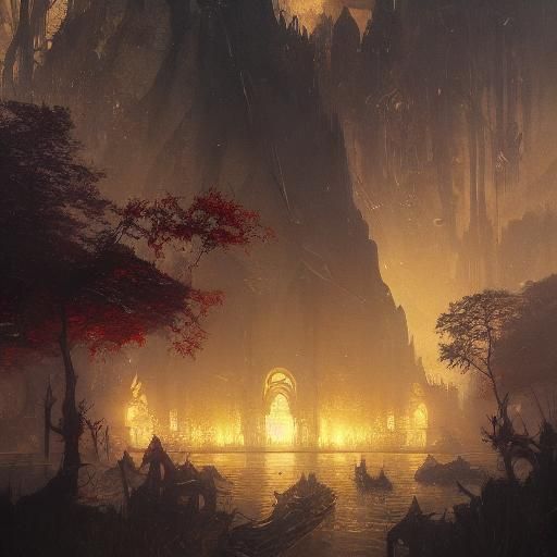 Dark Fantasy Art with Dynamic Lighting