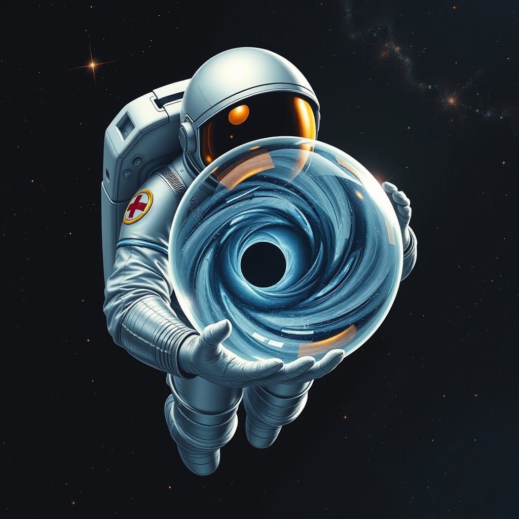 Cosmic Explorer in a Hyper-Realistic Sci-Fi Landscape