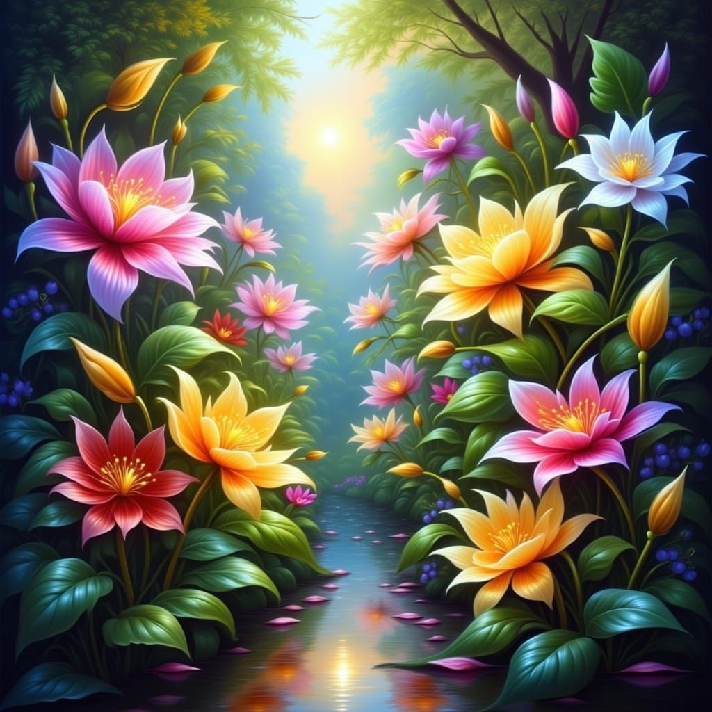 Fantastical Floral Conservatory in Vibrant Colors