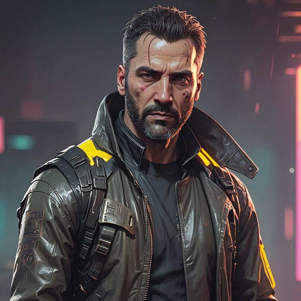 Cyberpunk Edgerunners Character in Neon Cityscape