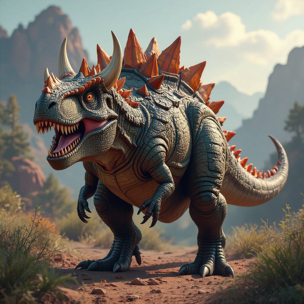 Armored Tyrannosaurus Rex Hybrid Concept Art