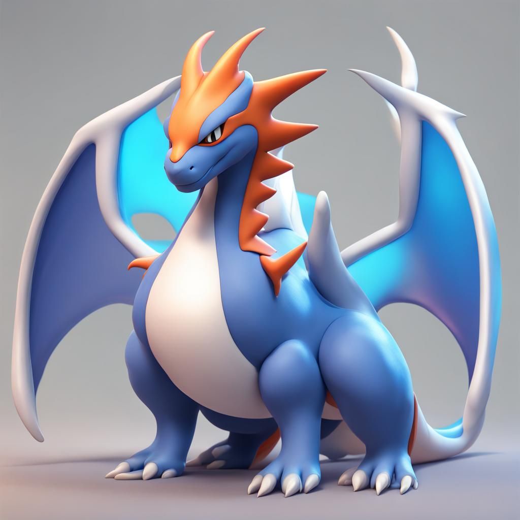 Charizard Lugia Fusion: Pixar-Style 3D Digital Art