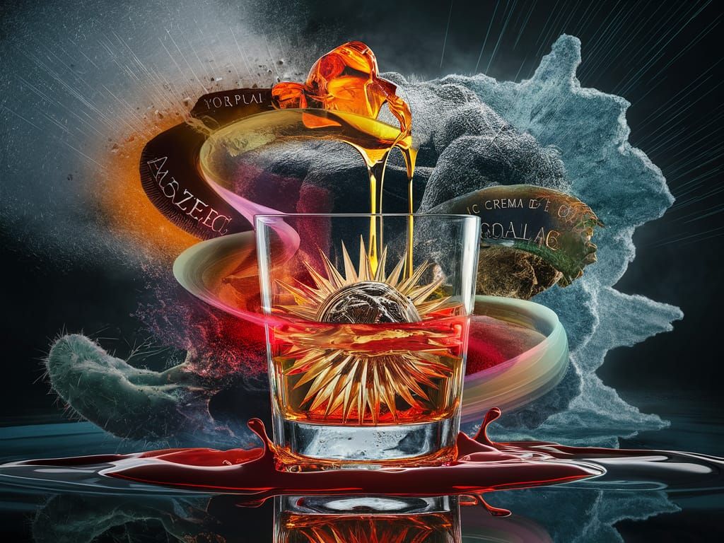 Abstract Tequila Art with Scorpion Honey