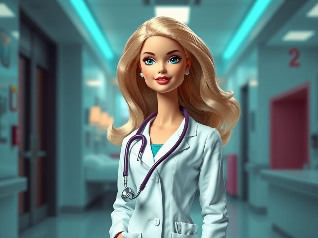 Doctor Barbie in Art Nouveau Style Hospital