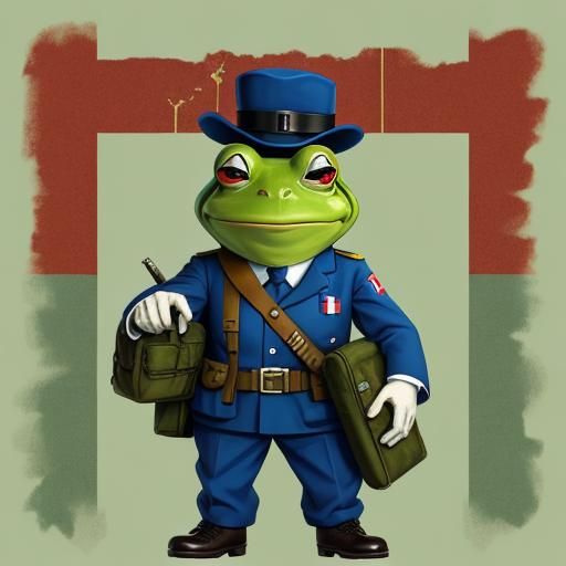 Animated Anthropomorphic Frog Field Medic