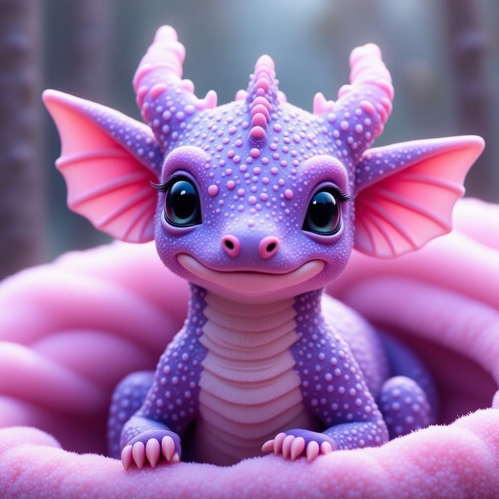 Adorable Baby Dragon in Pastel Colors