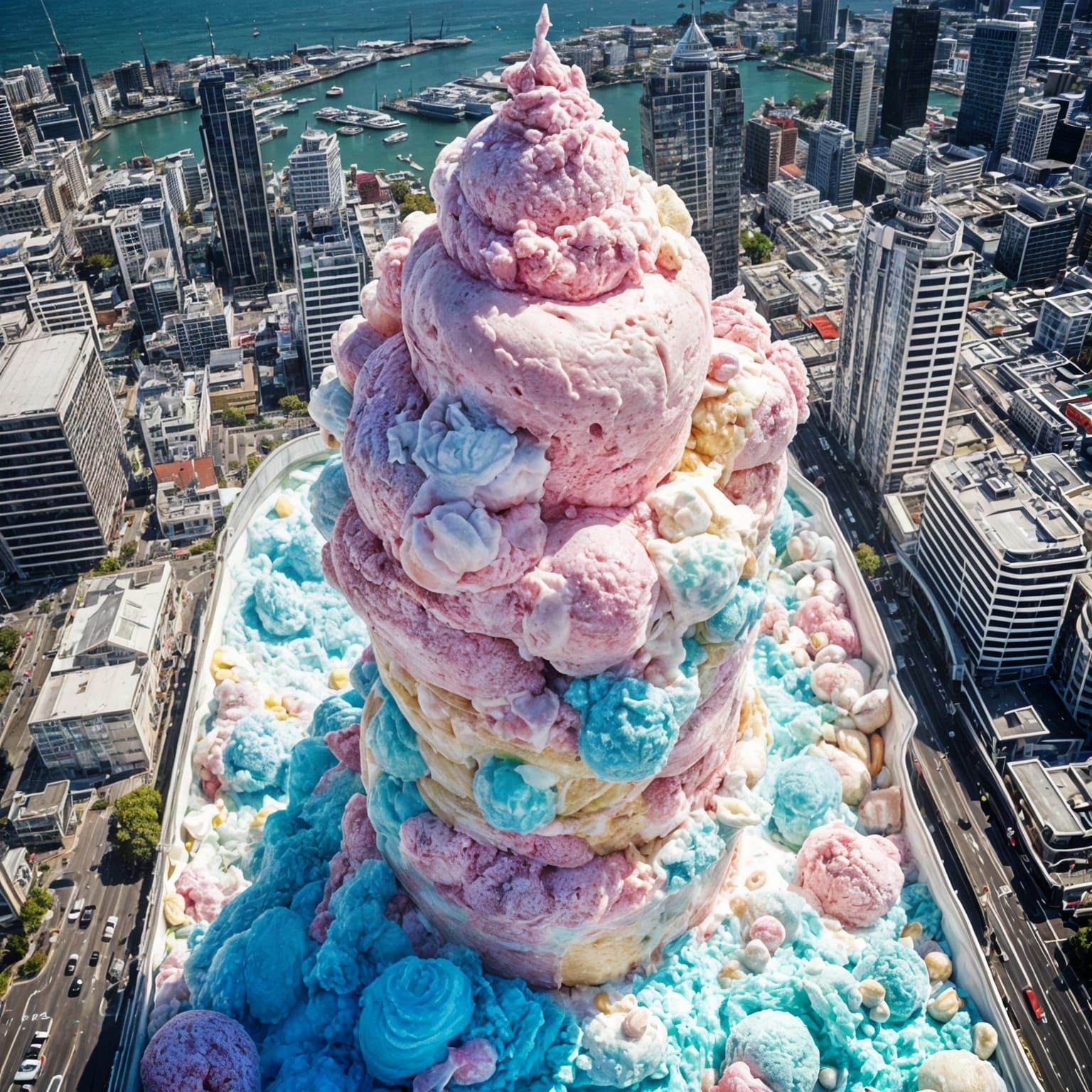 Auckland Skytower Made of Ice Cream