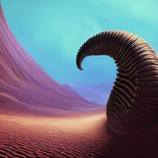Giant Sandworm Emerges on Arrakis: Digital Matte Painting