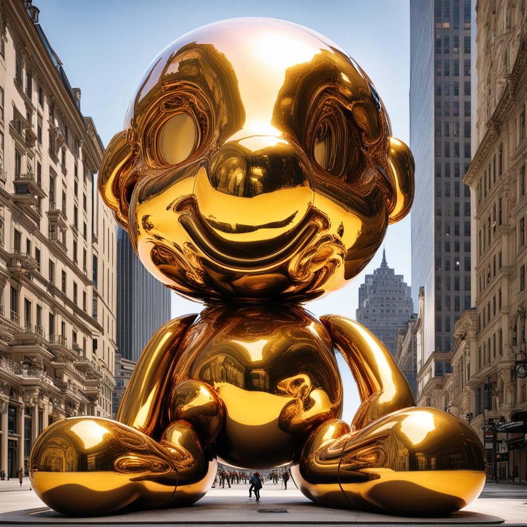 Balloon Rabbit Sculpture in Jeff Koons Style