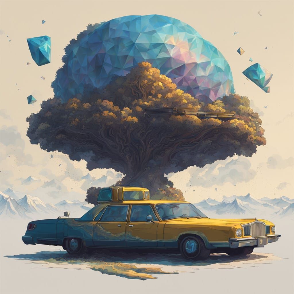 Glowing Peace Sign in Iridescent Clouds, Inspired by Zentang...