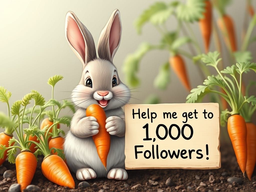 A Whimsical Bunny in a Garden Oasis