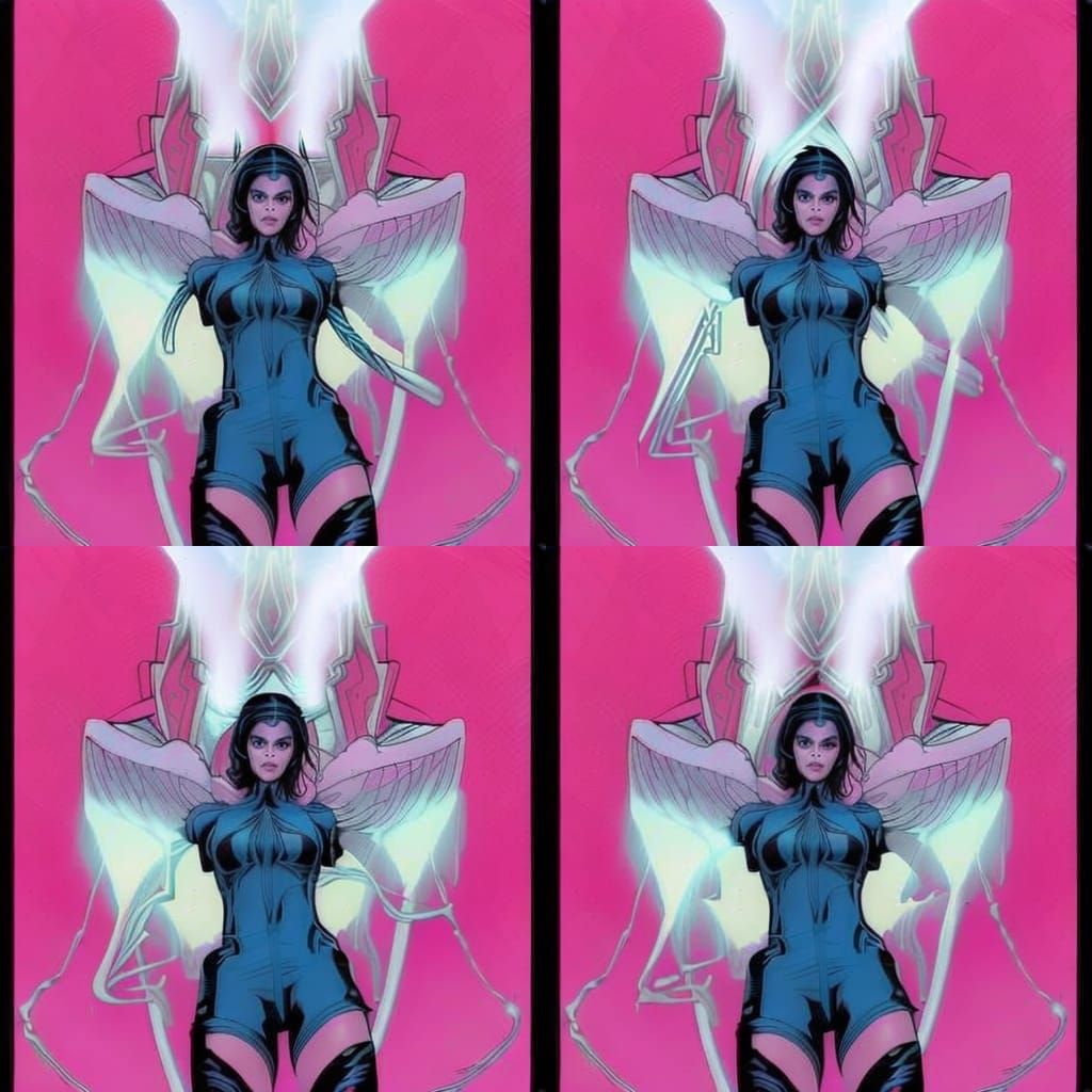 Angelic Figure in Comic Book Style Art