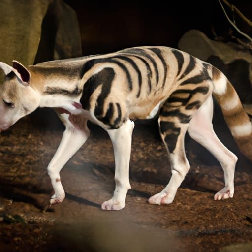 Hyperrealistic Thylacine Portrait in Cinematic Lighting