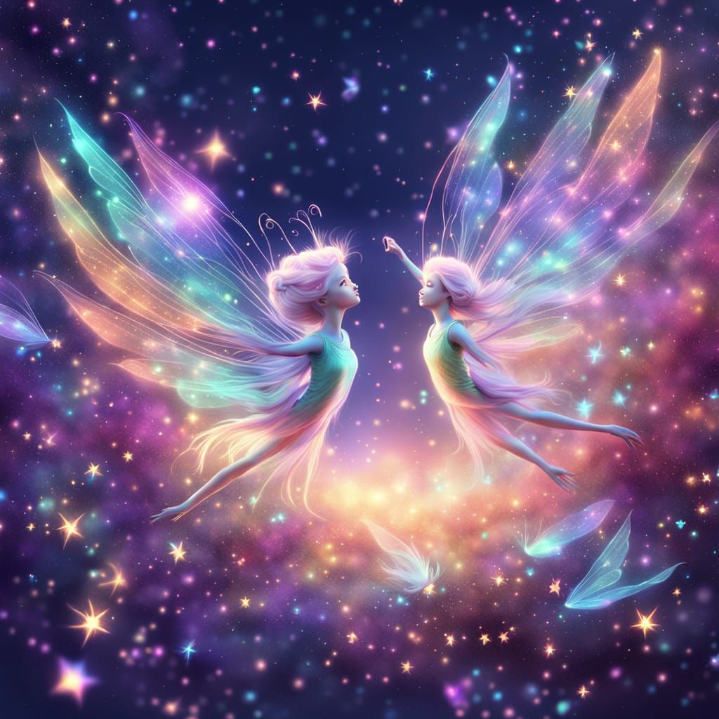 Cosmic Fairies Dance in a Galaxy Dreamscape