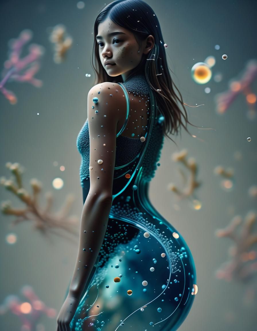 Microscopic Organisms in Petri Dish: Digital Art