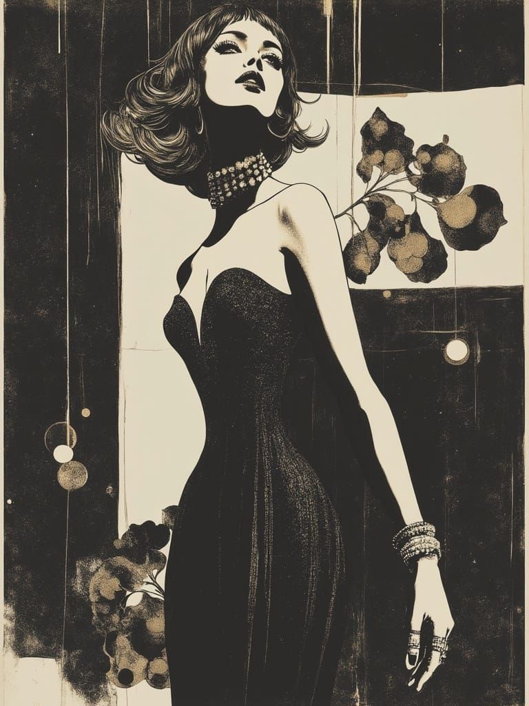 Black and White Art Deco Geometric Patterns Meet Golden Rati...