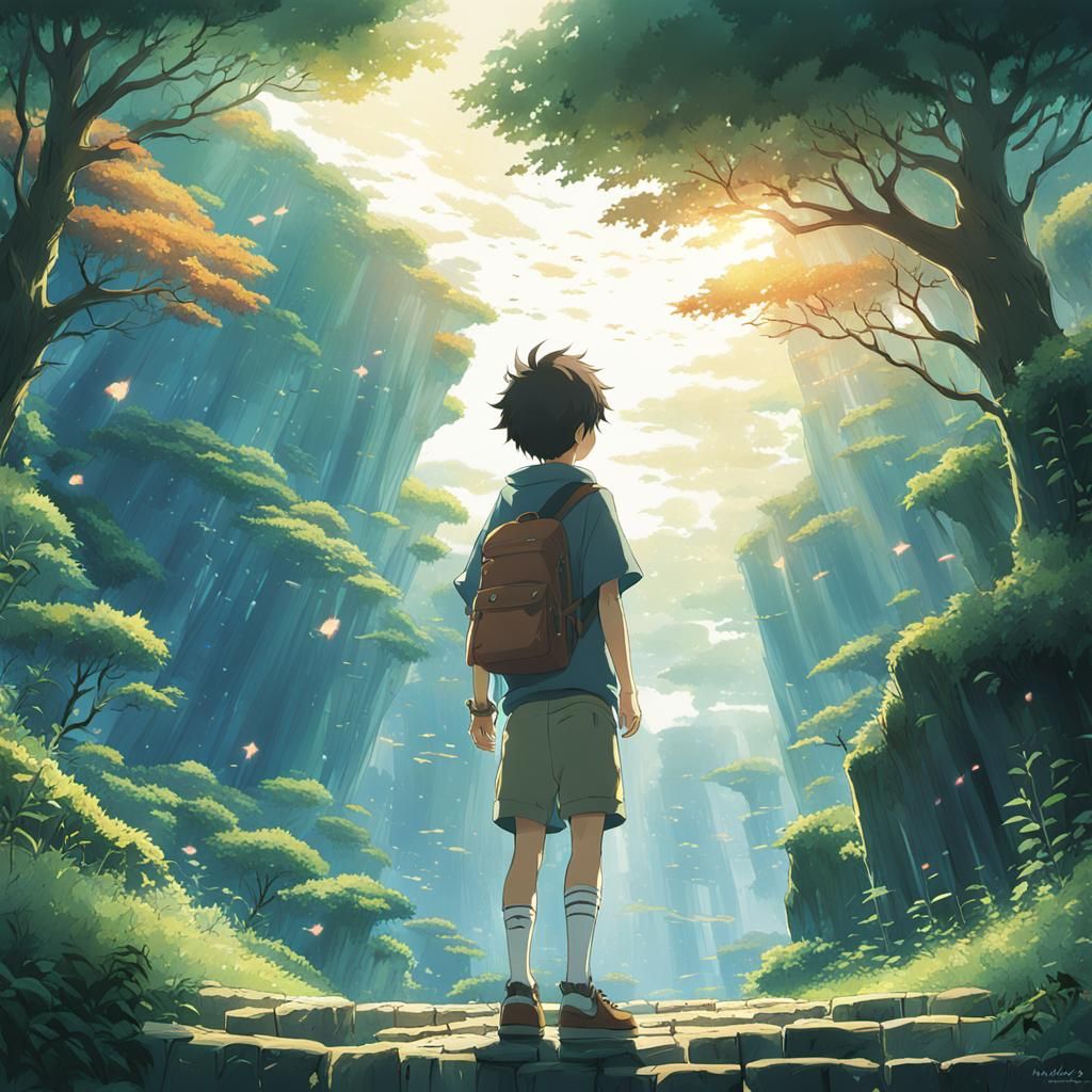 Boy Unleashes Mystical Power in Vibrant Studio Ghibli-Inspir...