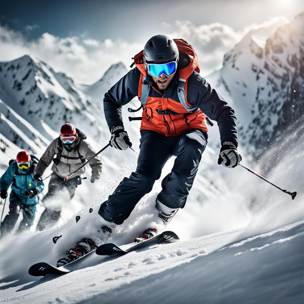 Desperate Skier's Flight: A Cinematic Pursuit