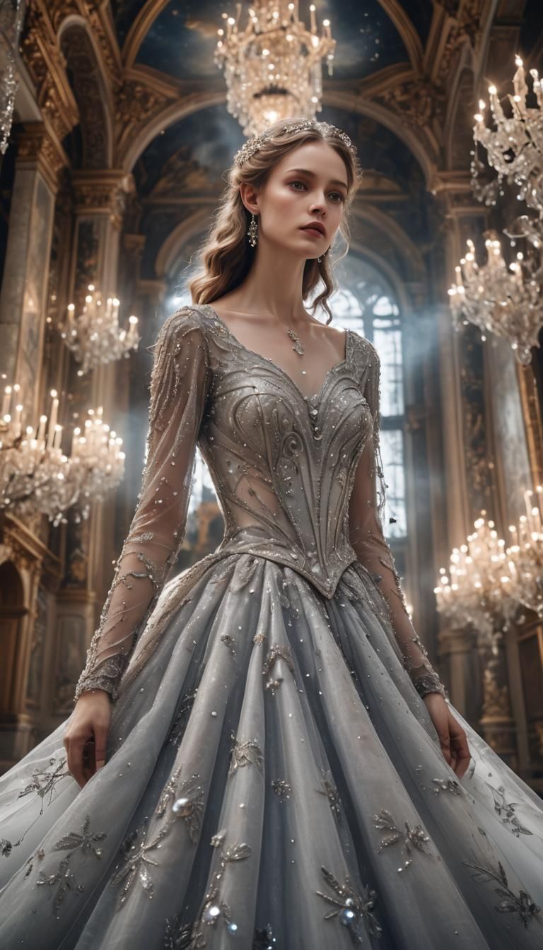 Baroque Fairy Tale: Silver Gown in Castle Hall