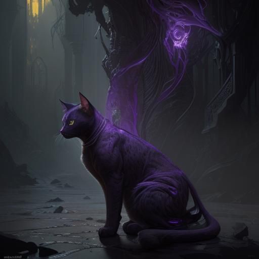 Detailed Cat Humanoid in Dark Fantasy Style