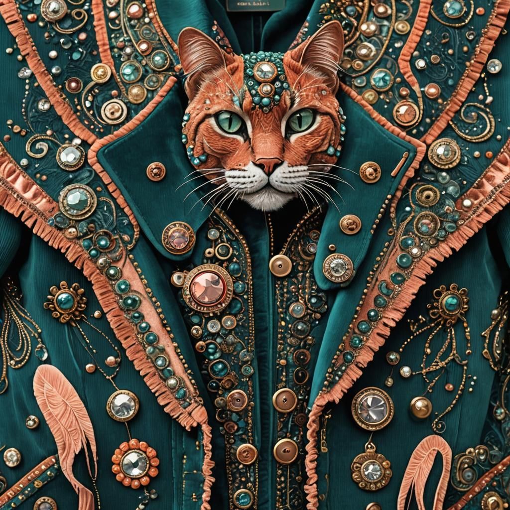 Ornate Corduroy Jacket Inspired by Gustav Klimt