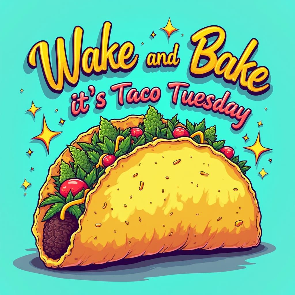 Vibrant Taco Tuesday Celebration in Bright Colors